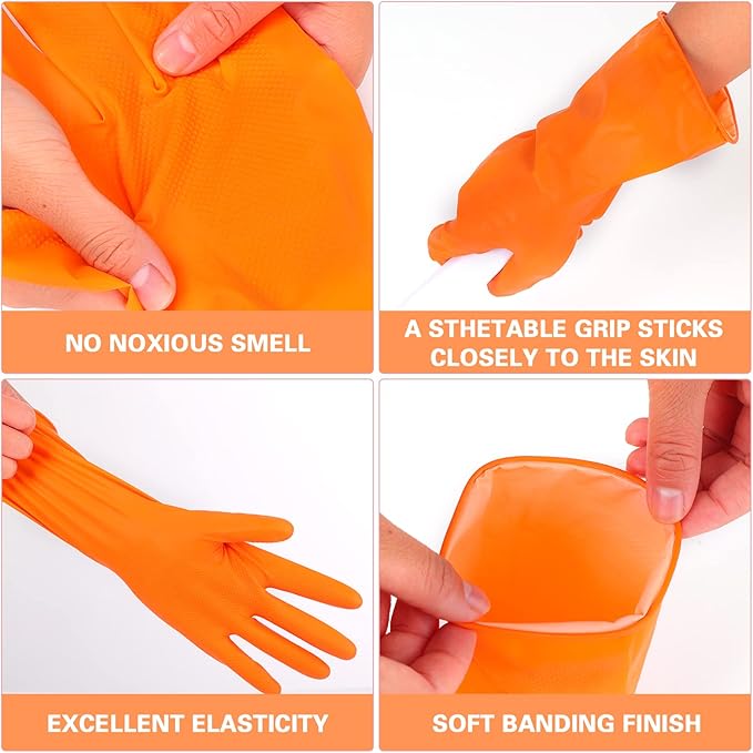 Sibba 1 Pairs Rubber Gloves Dishwashing Kitchen Dish Clean Wash Household Dishwasher Heavy Duty Bathroom Gardening