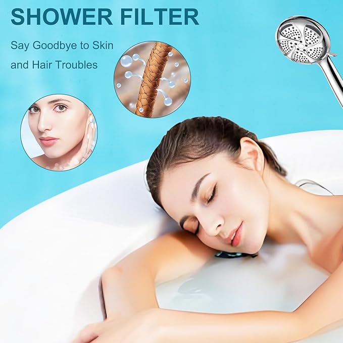 Multi-Stage Shower Filter Compatible with FEELSO High Pressure 7 Spray Shower Handheld, Hard Water High Efficiency Filter,4 Pack-Model Number 72210BC