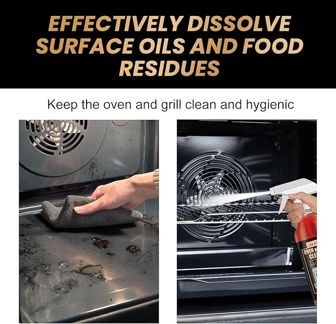 Oven Cleaner Spray Heavy Duty - Foaming Degreaser for Stoves, Grills & Burnt Food | Stainless Steel Safe | Fast 5-Min Clean