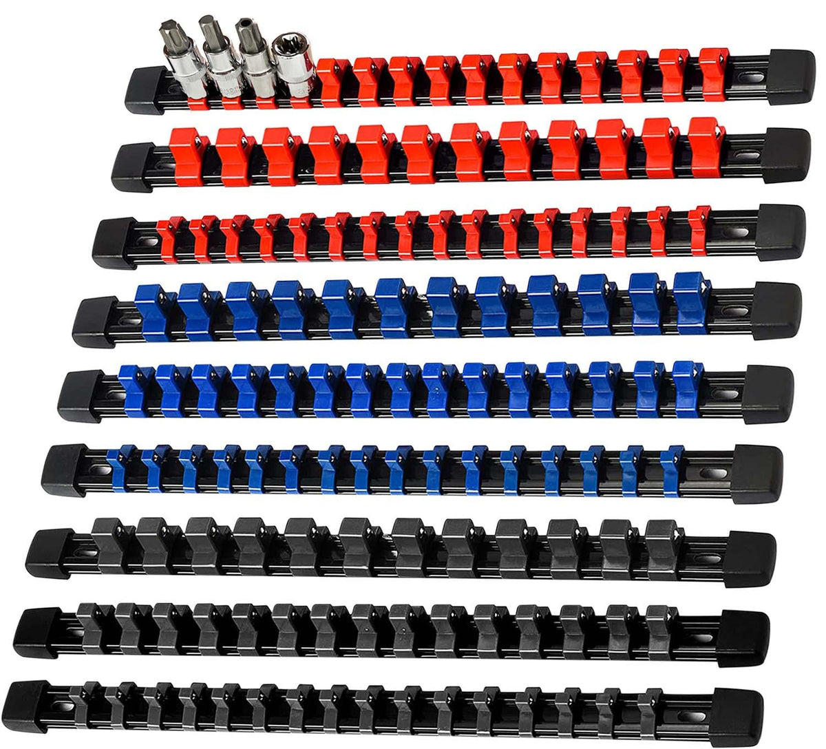 9PCS Socket organizer, 1/4" 3/8" 1/2" Drive Heavy duty - Image 1