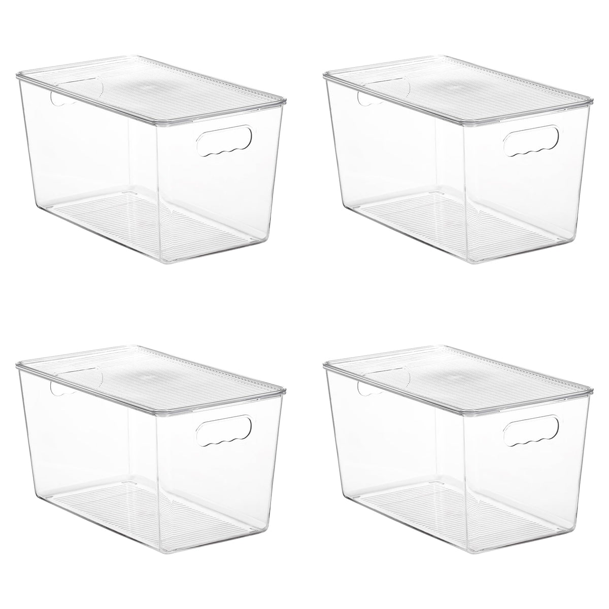 Vtopmart 4 Pack Clear Stackable Storage Bins with Lids - Image 1