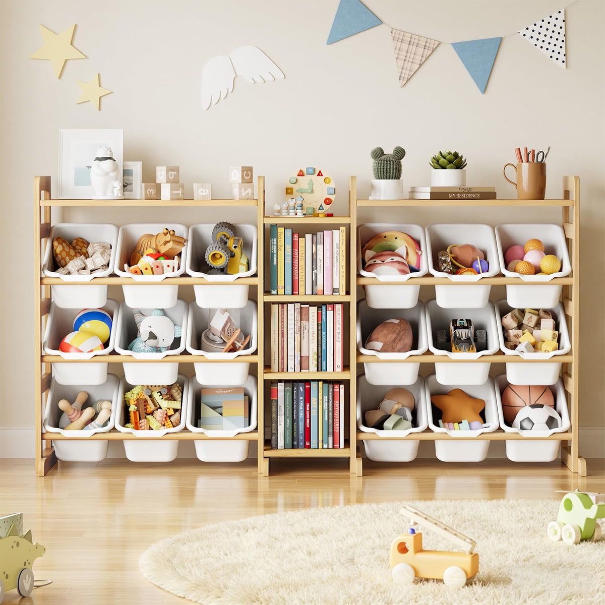 SpaceAid Large Toy Storage Organizer with 6 Shelves and 18 - Image 1