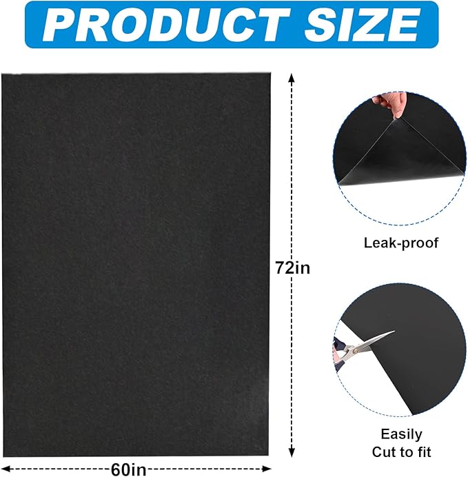 AAIN Oil Spill Mat (60" x 72"), Garage Floor Mat, Absorbent Oil Pad, Premium Maintenance Mat, Waterproof, Protect Garage Surface from Spill & Stain, Reusable, Washable, Durable, Black