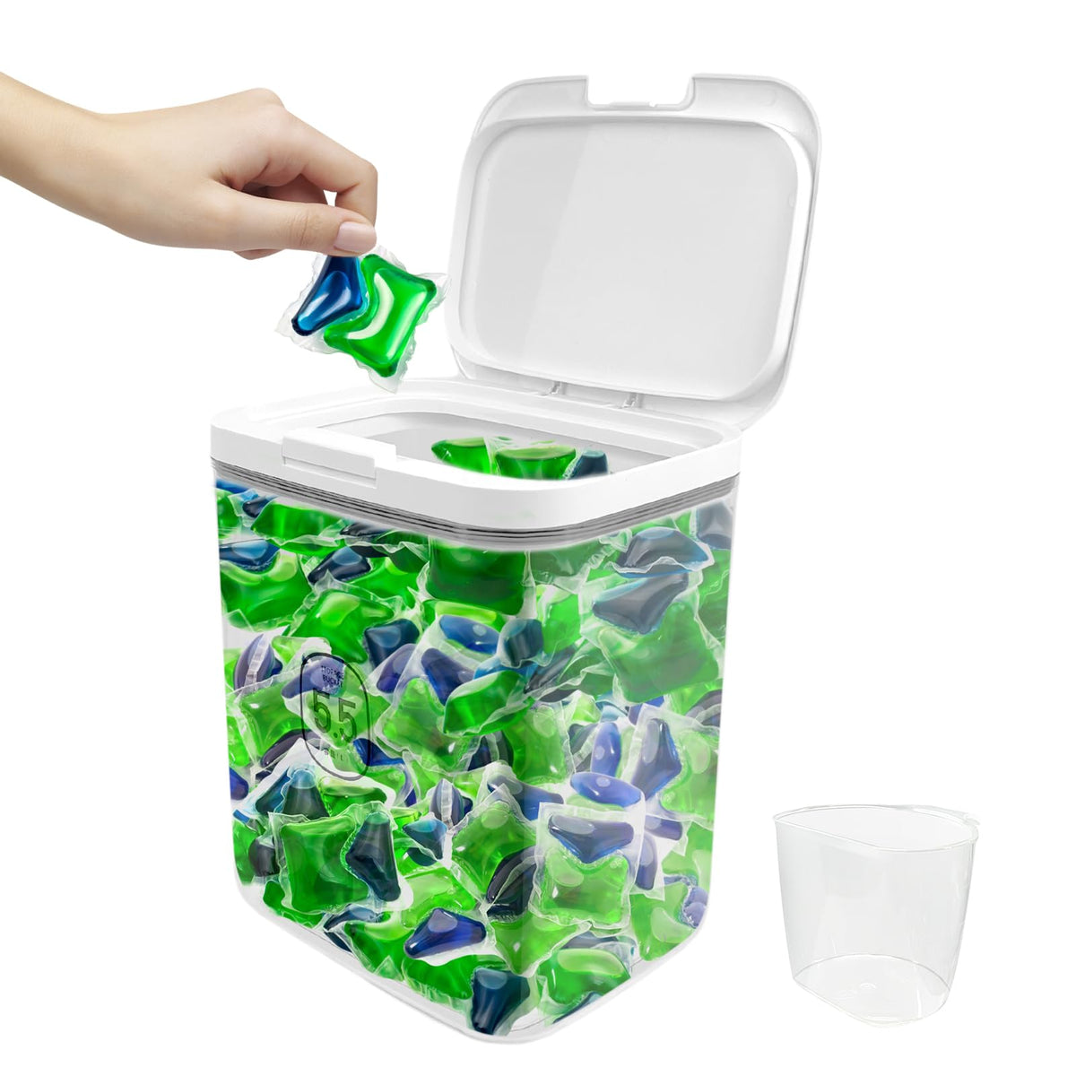 5.5L Large Capacity Container With One-Press Lid - Laundry - Image 1