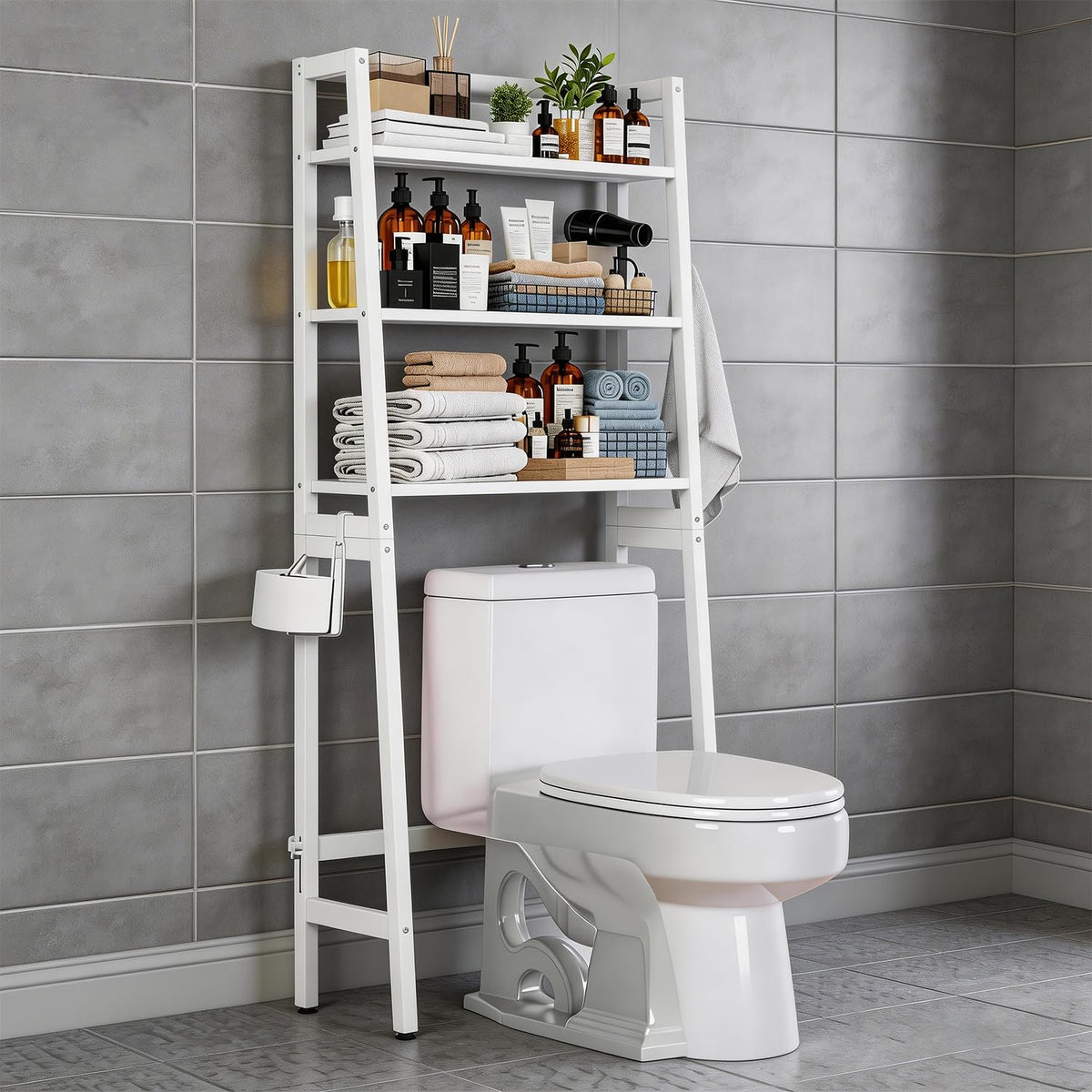 Over The Toilet Storage, Wooden 3-Tier Over-The-Toilet - Image 1