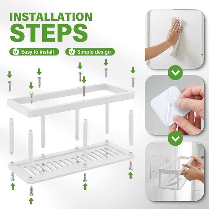 2pc Cosmetic Storage for Dresser Vanity and Bathroom Countertop, Detachable Storage Rack,No Drill Shelves for Wall, Cosmetic Display Case