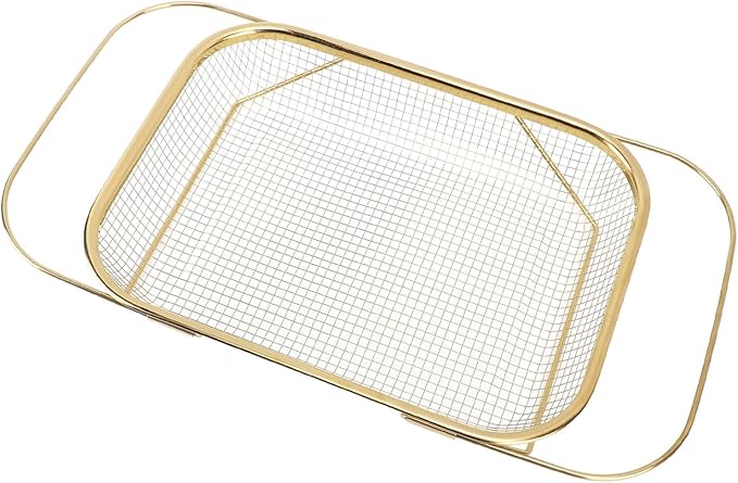 Over The Sink Colander Strainer Basket, Expandable Over The Sink Colander Stainless Steel Easy To Multifunctional for Home (Gold)