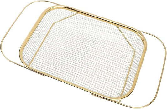 Over The Sink Colander Strainer Basket, Expandable Over The Sink Colander Stainless Steel Easy To Multifunctional for Home (Gold)