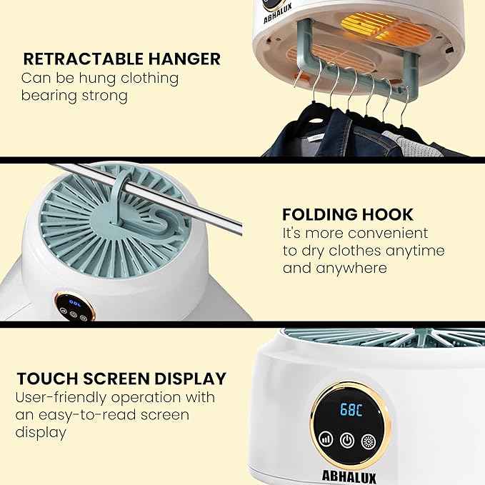 Mini Dryer For Clothes – Portable Laundry Machine, Compact Electric Dryer For Apartments, Travel & Small Spaces Fast Drying With Adjustable Timer And Wrinkle Care
