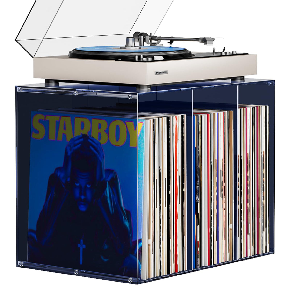Bikoney Vinyl Record Storage,Stackable Cube Acrylic Vinyl - Image 1