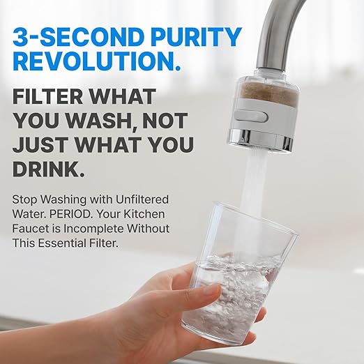 Filtered Kitchen Sink Faucet for Clean Safe Water Compatible with Gooseneck – Pure Carbon Filters for Kitchen, Carbon Composite, 1 Year Set (AJ8510C-SET-1YR)