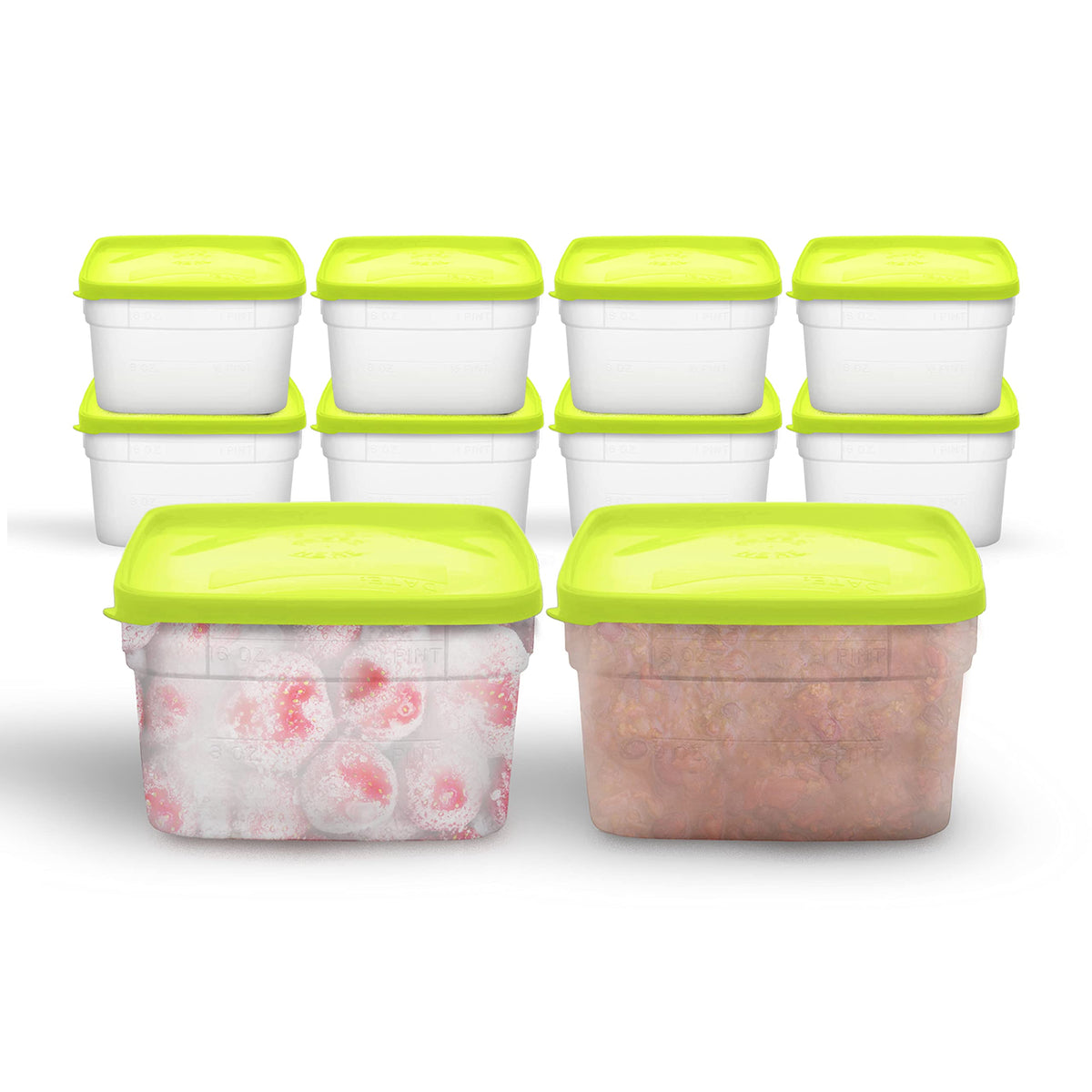 Arrow Freezer Containers, 1 Pint - 10 pk with Lids - Reusable - Image 1
