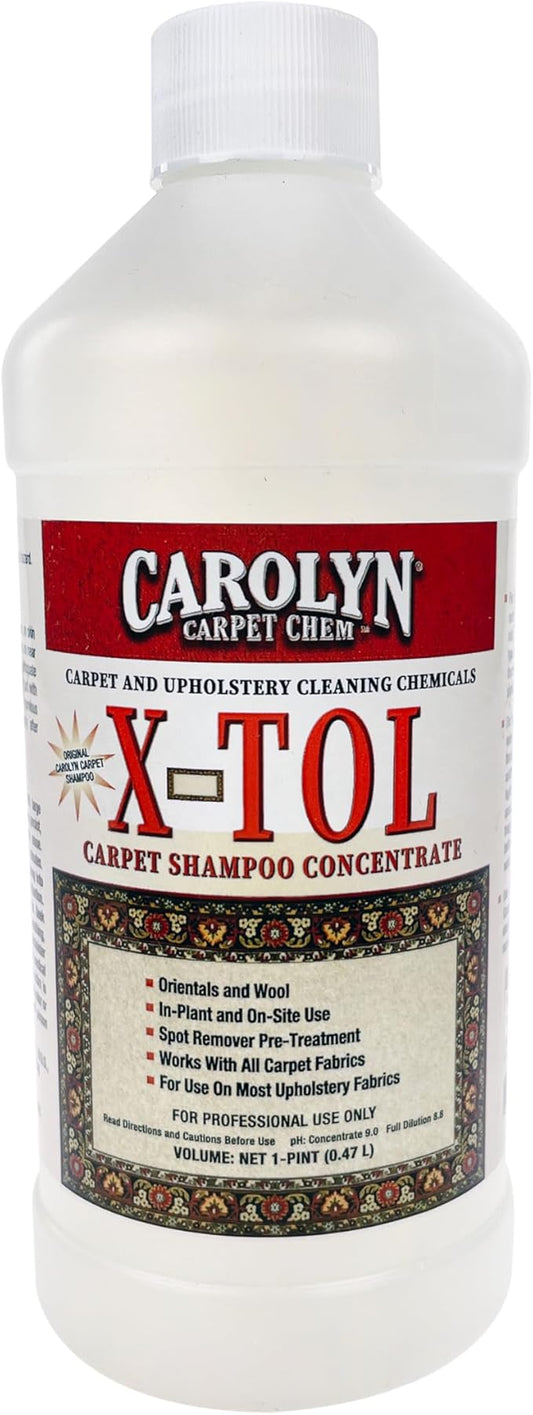 Carolyn X-TOL Carpet Shampoo Concentrate – 16oz Bottle | Professional Carpet, Rug & Upholstery Cleaner | Deep Cleaning Formula for Wool, Oriental Rugs & Fabric Furniture | Made in USA