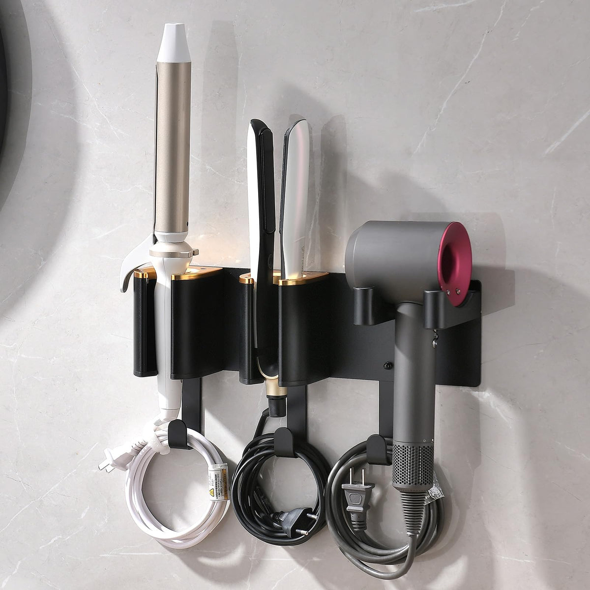 Wall Mount Hair Tool Organizer, Hair Dryer and Curling - Image 1