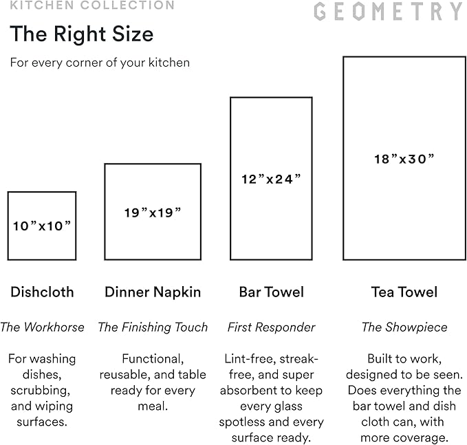 GEOMETRY Kitchen Tea Towels - Quick Dry Microfiber Dish Towels for Kitchen Pretty Petals, 18" x 30" 2 Pack