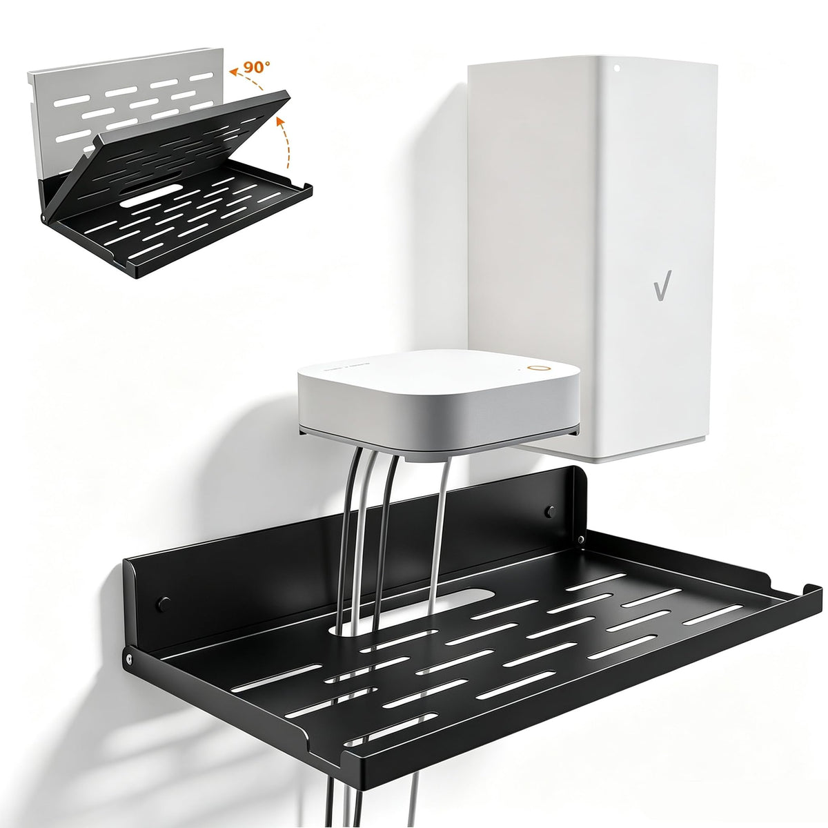 Foldable Wall Mount Router Shelf 14" W x 8" D Metal | All Products - Image 1