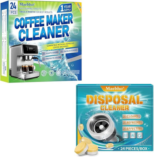Coffee Maker Cleaner & Descaler Tablets and Garbage Disposal Cleaner and Deodorizer Tablets