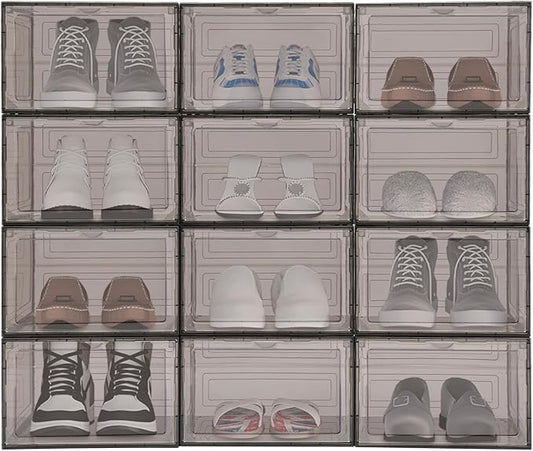 Shoe Showcase,Acrylic Shoe Display Case,Shoe Box,Shoe Boxes Stackable,Sneaker Display Case,Shoe Collection Display,Large Shoe Storage Boxes Organizers for Closet,Drawer Organize Unit,for Clothes