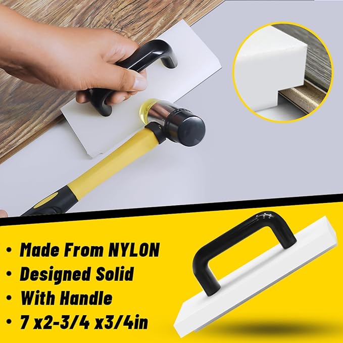 NAACOO Laminate Flooring Tools, Vinyl Flooring Tools, LVP Installation Kit, Tapping Block with Handle, 2 in 1 Spacers, Heavy Duty Pull Bar, Reinforced Double-Faced Mallet.