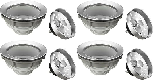 Pacific Bay Sink Strainer with Stainless Steel Removable Basket (3.5” Drain) (Pack of 4)