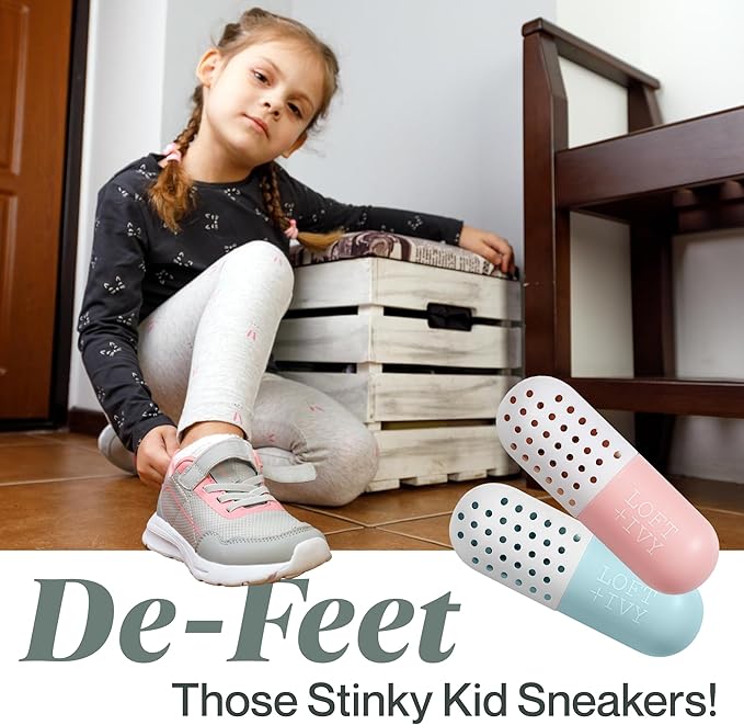 Shoe Deodorizer Balls - Odor Eliminator for Shoes, Sneaker Odor Eaters, Foot Smell Eliminator for All Footwear, shoe odor elimination, gym bag deodorizer