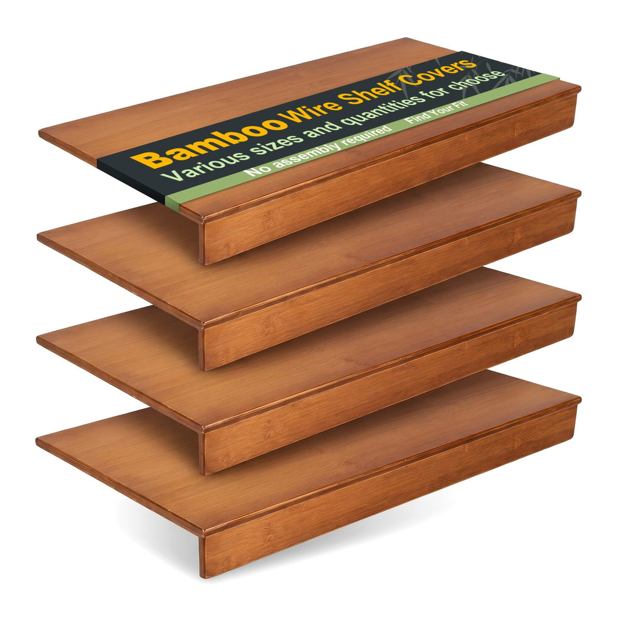 Bamboo Wire Shelf Covers for Wire Shelving, 30" W X 16" D, 4 PCS - Image 1