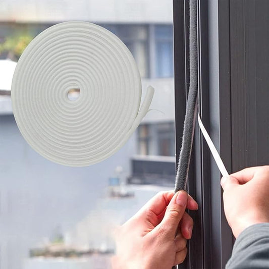 Bruiefpap 39.4FT Weather Stripping for Doors and Windows, Self-Adhesive Window Insulation for Winter, Weatherstrip for Draft Stopper, Soundproofing, Dustproof, 0.35'' Wide x 0.2'' Thick, White