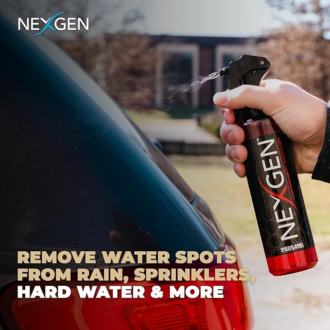 Nexgen Water Spot Remover (8oz) - Fast-Acting Spray for Hard Water Stains - Smooth & Spot-Free Finish - On-the-Go Car Detailing - Car Cleaning Supplies - Safe for Paint, Metal, & Glass