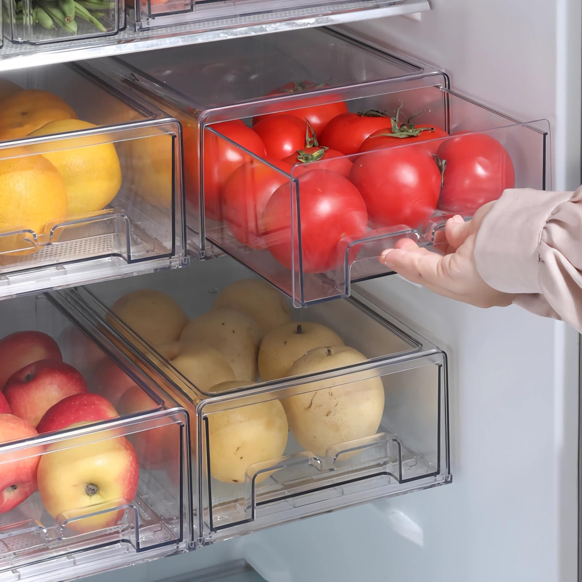 Taiuloo 2 Pack Stackable Refrigerator Organizer Bins - Image 1