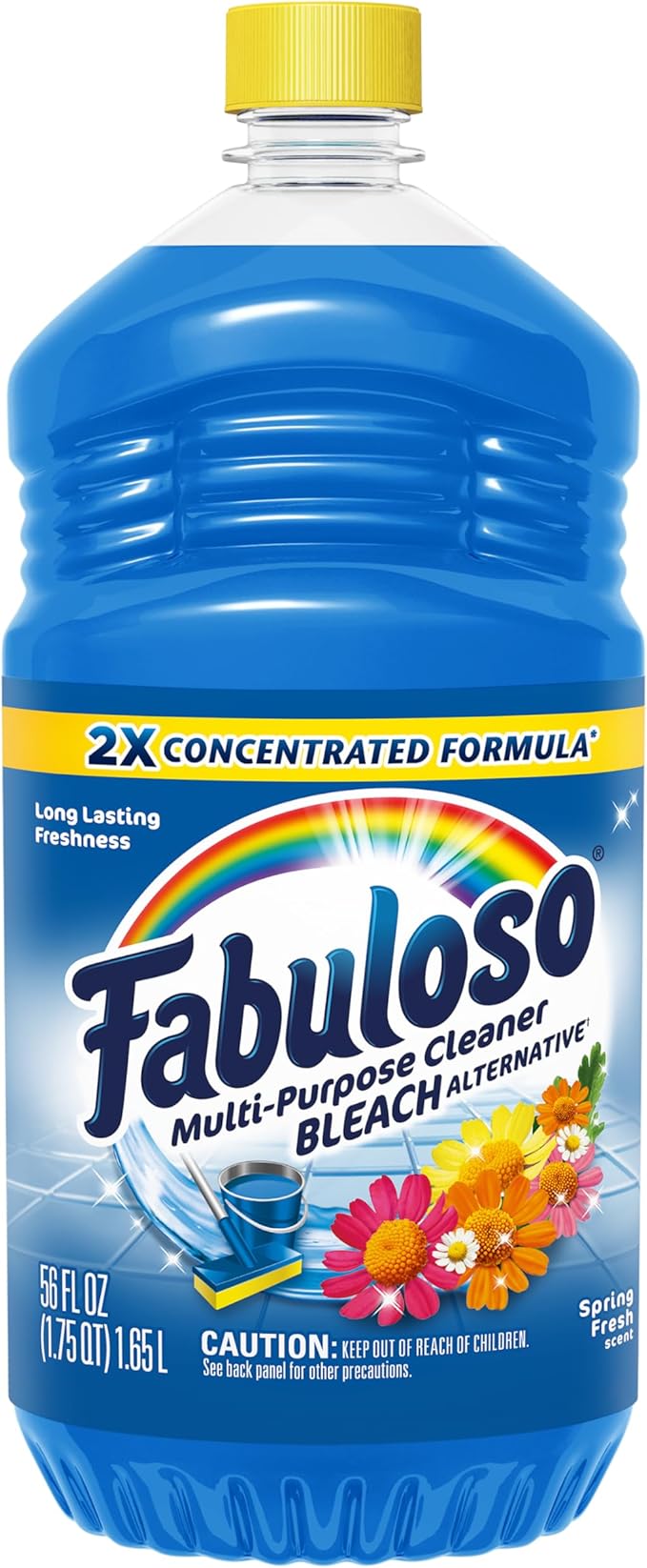 Fabuloso Multi-Purpose Cleaner and Floor Cleaner, 2X Concentrated Formula, Long-Lasting Freshness, Spring Fresh Scent, 56 oz