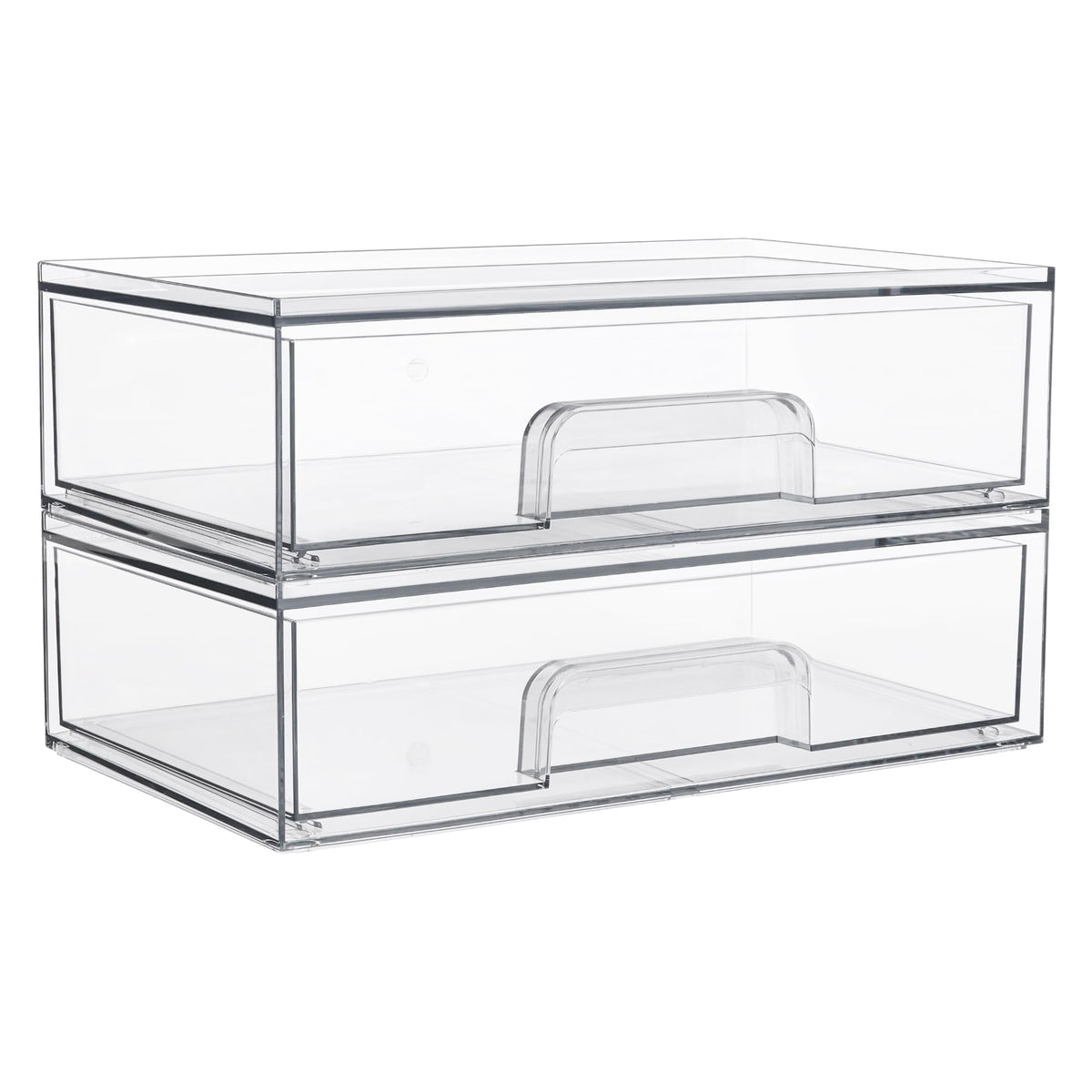 Vtopmart Clear Stackable Storage Drawers, 2 Pack | Home Organization - Image 1