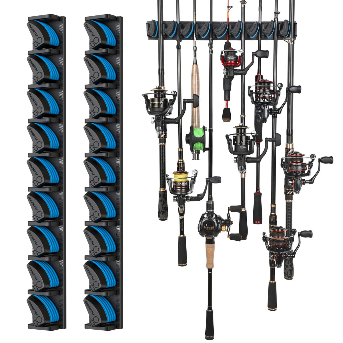 PLUSINNO V9 Fishing Rod Holder, Wall Mount Fishing Pole Holder - Image 1