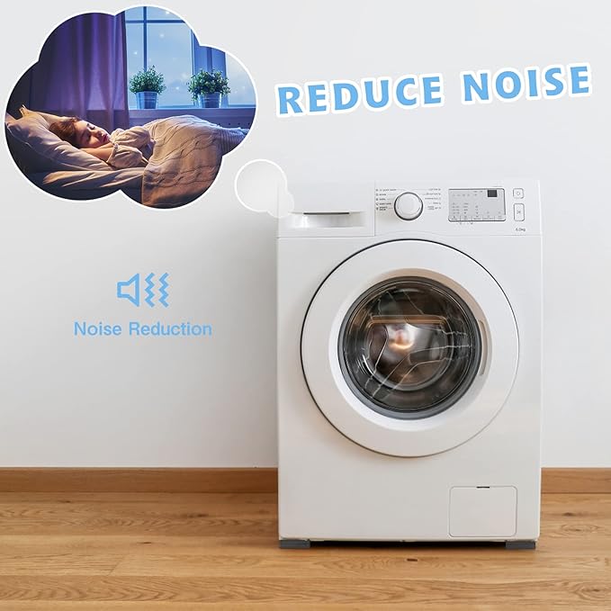 Anti Vibration Pads, Washer and Dryer Anti Slip and Noise-Reducing Anti Vibration Mat, Universal Vibration Isolation Pads Protects Laundry Shaking Walking Pedestals - 8 PCS Washing Machine Foot Pads