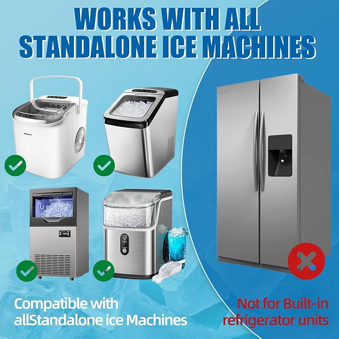 Ice Maker Cleaner Tablets, 36Pcs Ice Machine Cleaner and Descaler, Nickel Safe, Works with Most Countertop, Portable and Commercial Ice Machines, Removes Hard Water and Limescale for Clear