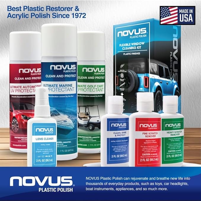 Novus 1802 | Glass Cleaner Spray | Powerful Foaming Glass Cleaner, Streak-Free Shine for Home and Auto | Safe for All Glass Surfaces | 19 Ounces (1 Pack)