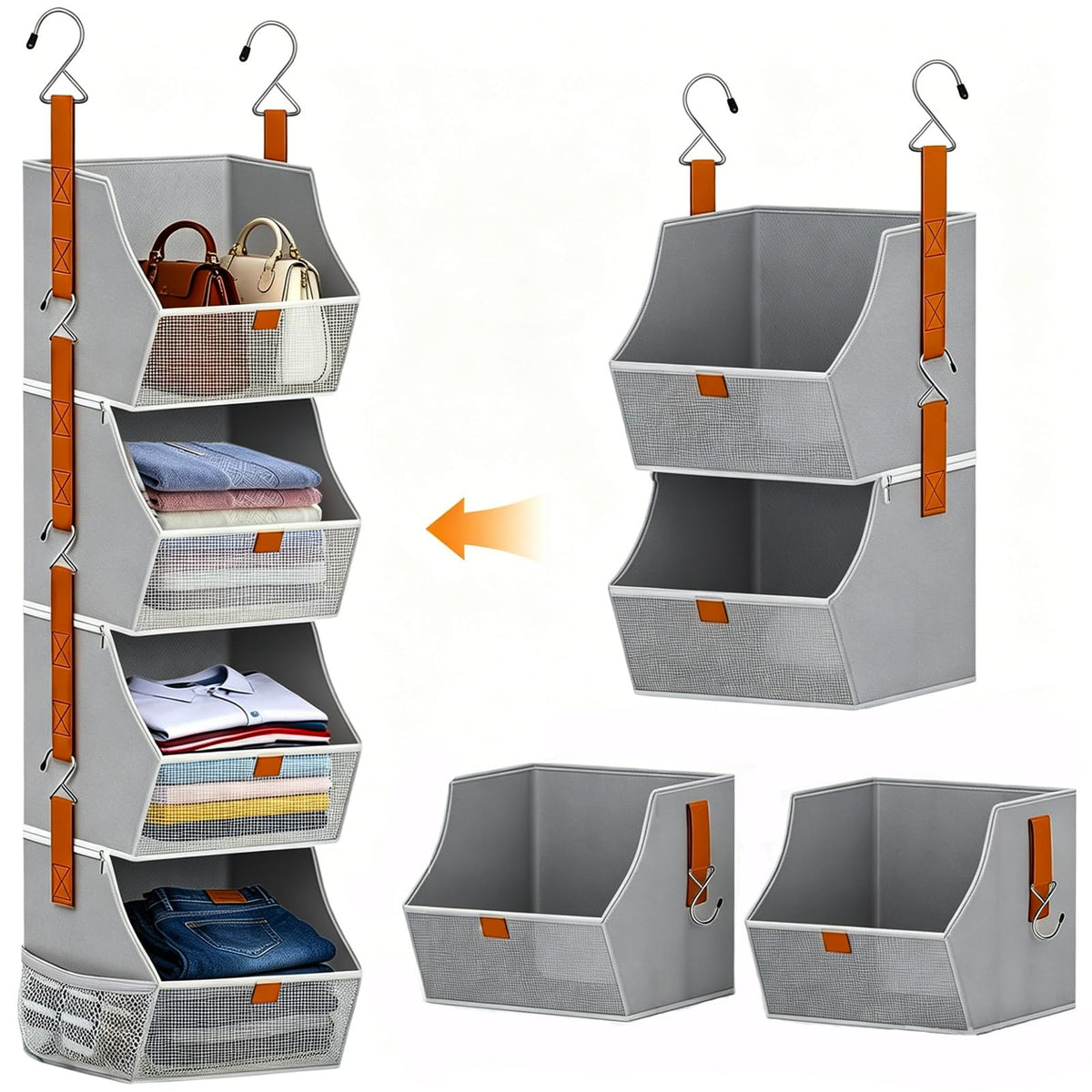 Fabric Hanging Closet Clothes Organizers and Storage - Image 1