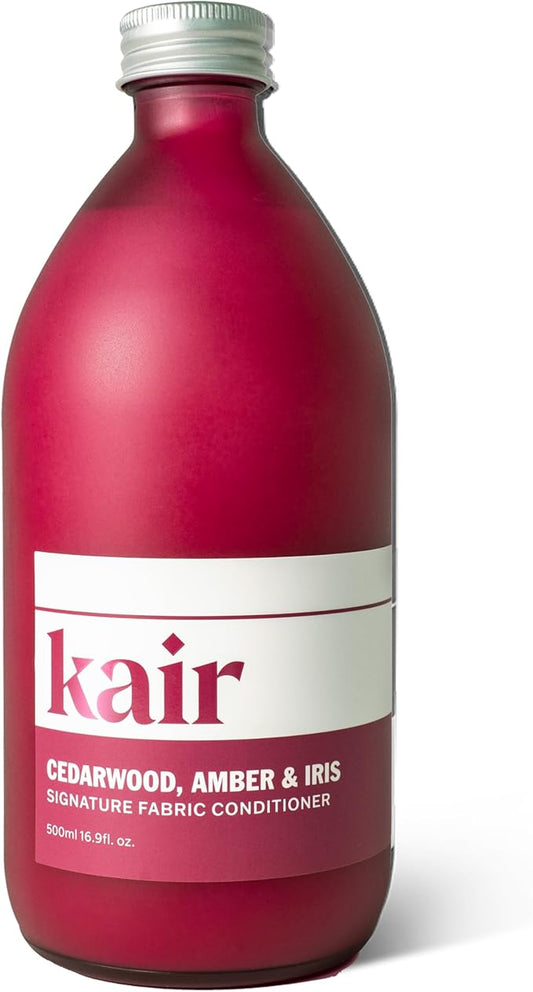 Kair Signature Fabric Conditioner - Cedarwood, Amber & Iris | Plant-Based Fabric Softener, 16.9 Fl Oz, Vegan, Cruelty-Free, Biodegradable, Anti-Static Softens & Protects Fibers