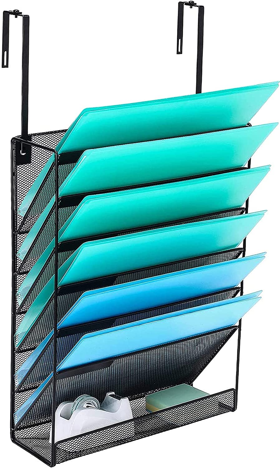 Delifox 7 Compartment Wall Mounted Hanging File Organizer - Image 1