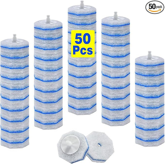 2X Cleaning Power Upgrade Formula Toilet Wand Refills, Fits for Clorox Wand,50 Count Disposable Toilet Bowl Wand Refills - No Falling Apart, Fits Most Brand Toilet Brushes for Bathroom Cleaning