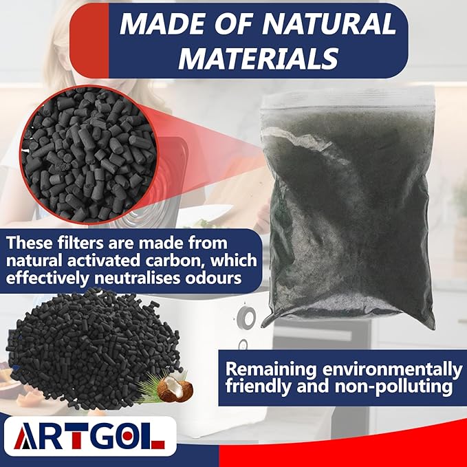 4-Pack (2 pounds) Activated Charcoal Filter Refill for IDOO Kitchen Waste Composters, Odor-Absorbing Replacement Carbon Compatible with IDOO 3L Indoor Electric Composter