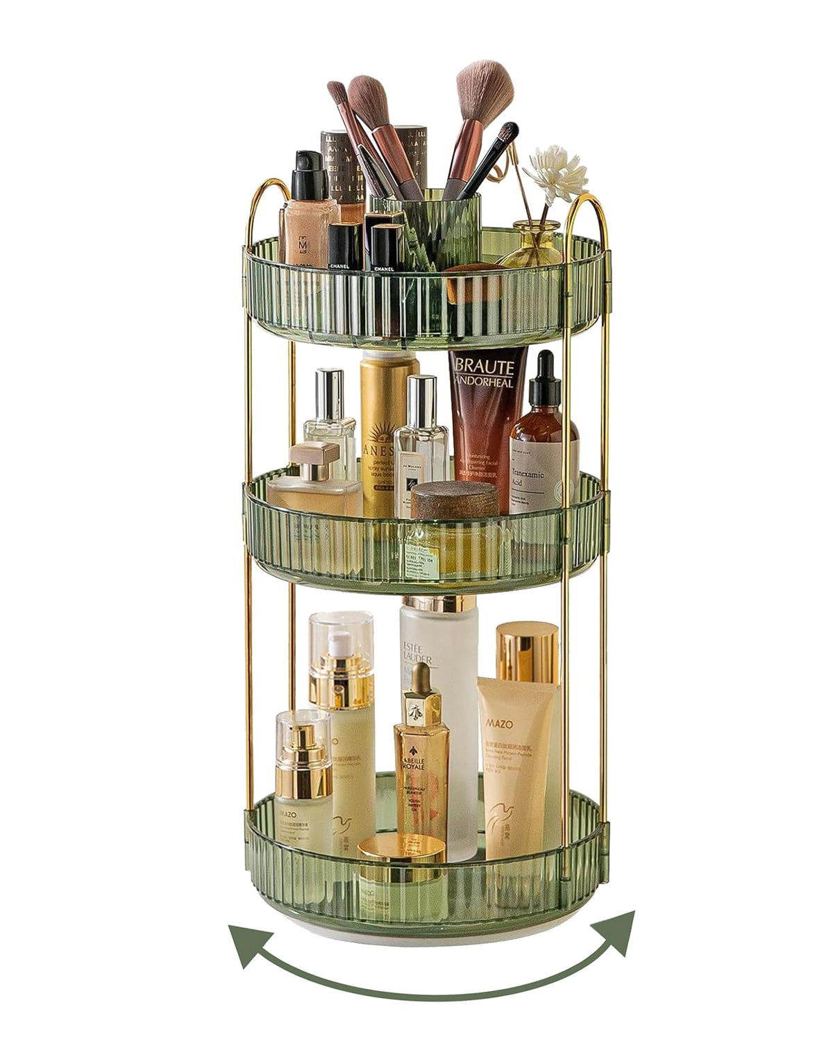 Asayuee 360 Rotating Makeup Organizer,3 Tier Large C | All Products - Image 1