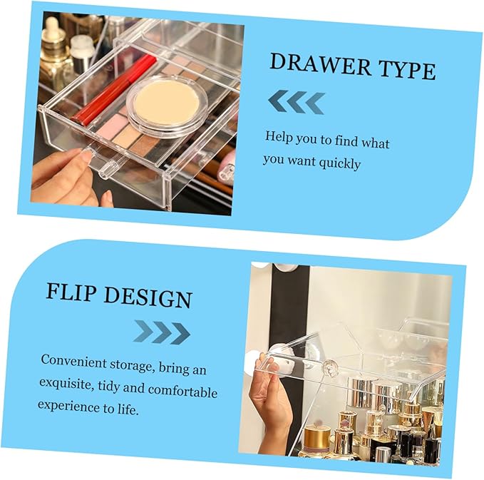 Baluue Material Makeup Storage Case Dividers Decorative Organizer Simple Stylish