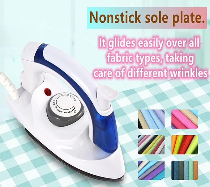Steam Iron,Portable Foldable Folding Compact Handheld Steam Travel Iron,Nonstick sole plate,Anti-skidding handle,