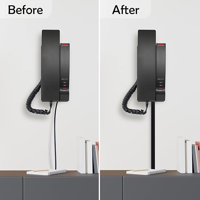 Rubber Bond TV Cord Hider Cable Protector - Strong Self Adhesive Wall Cord Cover Cable Hider - Low Profile Cable Management Wall Cord Concealer Cable Raceway