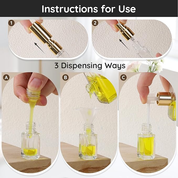 Segbeauty 40pcs 0.1oz Mini Perfume Bottles Empty, Travel Perfume Spray Bottle Refillable, 3ml Small Glass Travel Cologne Sprayer with Transfer Tool, Portable Fragrance Atomizer Glass Spray Bottles
