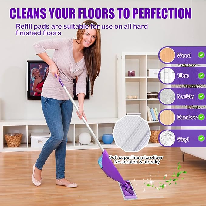 50 Pack Wet Jet Refill for Swiffer WetJet Mop - Wet Jet Pads for All-Purpose Multi Surface Hardwood Floor Cleaning, for Swiffer Wet Pads Refill, Super Absorbent | Strong Stickiness