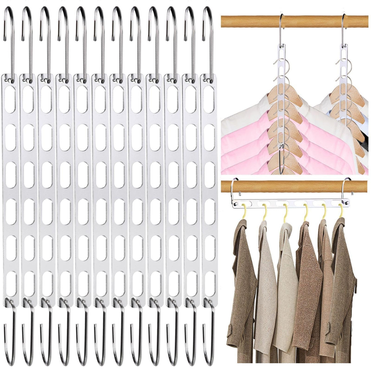 12 Pack Space Saving Hangers for Clothes: Collapsibl | All Products - Image 1