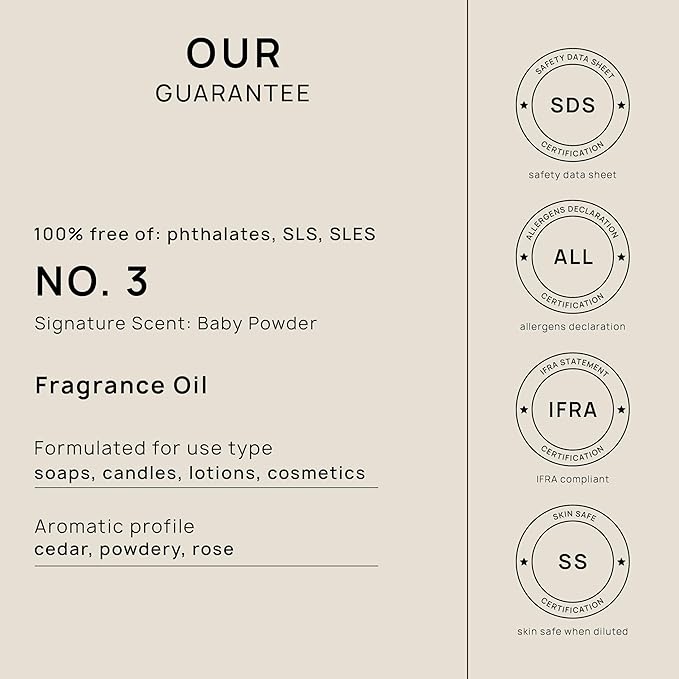 VINEVIDA [16oz] Baby Powder Fragrance Oil for Candle Making and Soap Making - Premium Candle Scents for Soy Candles
