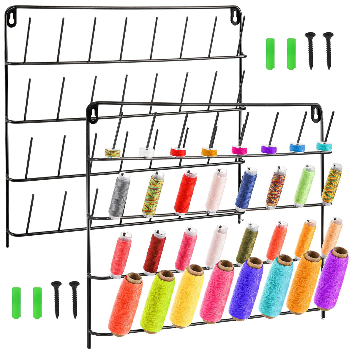 Tosnail 2 Pack 32 Spools Metal Thread Holder, Large Racks - Image 1