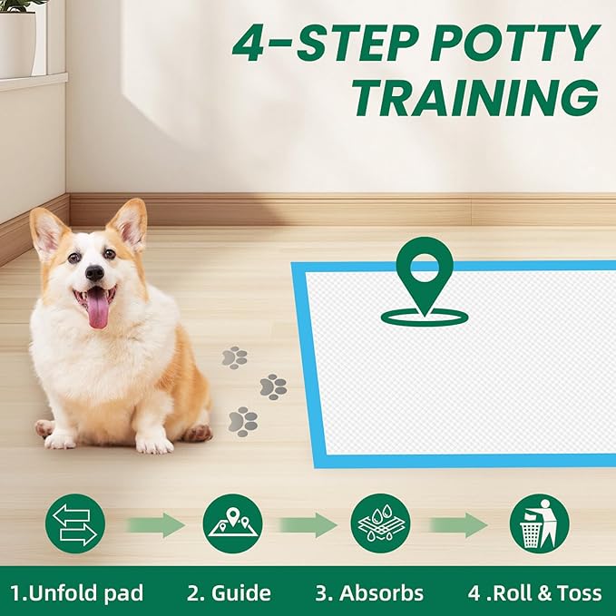 IMMCUTE Large Dog Pee Pads 28"x30"-30 Count | Large Puppy Pee Training Pads Super Absorbent & Leak-Proof | Disposable Pet Piddle and Potty Pads for Puppies | Dogs | Doggie| Cats | Rabbits